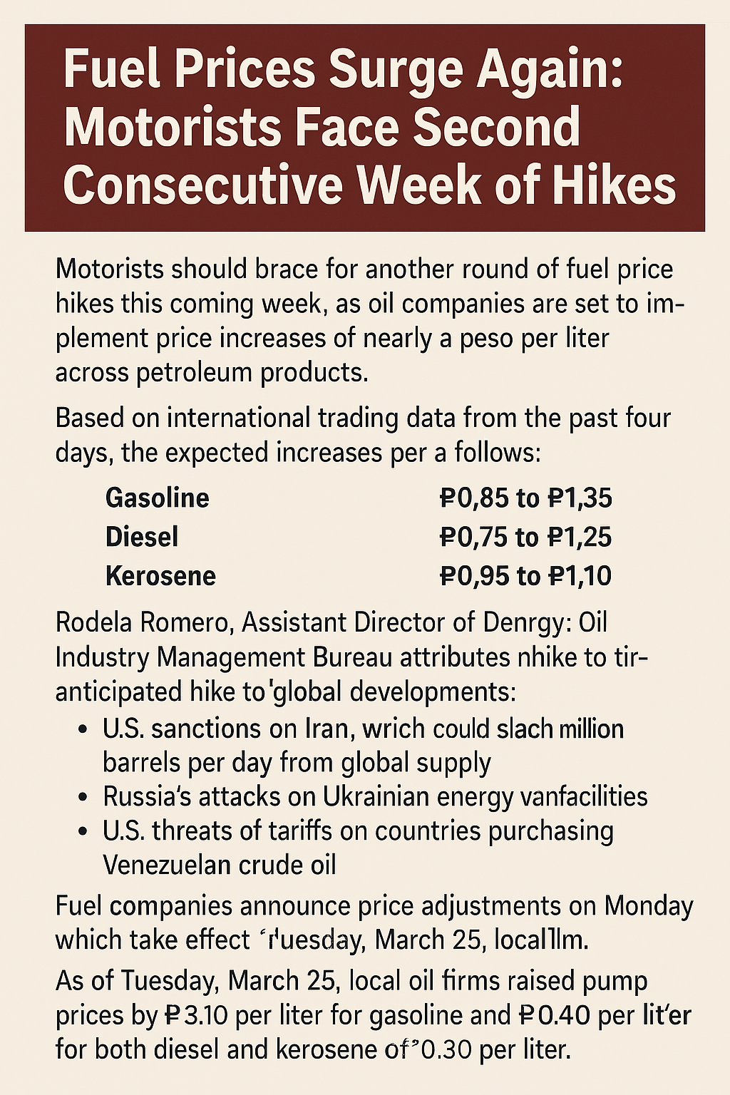 Fuel prices surge again: Motorists face second consecutive week of hikes